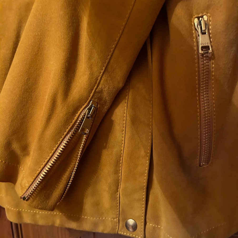 NEW Authentic GUCCI Orange-Brown SUEDE Belted Jacket EUR-... - Picture 8 of 11